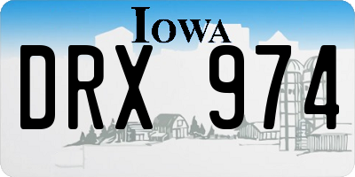 IA license plate DRX974