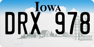 IA license plate DRX978