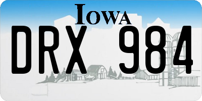 IA license plate DRX984