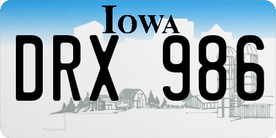 IA license plate DRX986