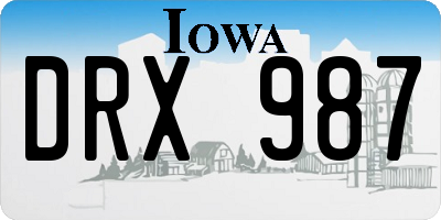 IA license plate DRX987