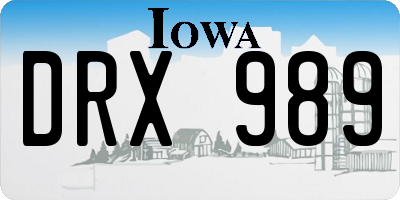 IA license plate DRX989