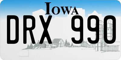 IA license plate DRX990