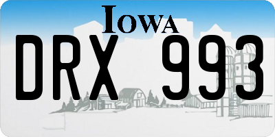 IA license plate DRX993