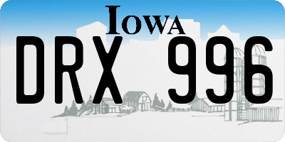 IA license plate DRX996