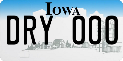 IA license plate DRY000