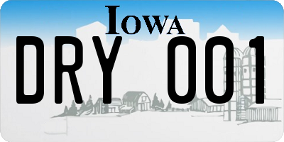 IA license plate DRY001