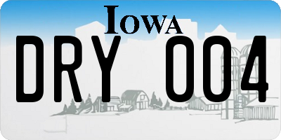 IA license plate DRY004