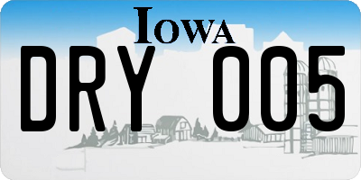 IA license plate DRY005