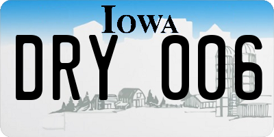 IA license plate DRY006