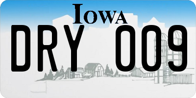 IA license plate DRY009