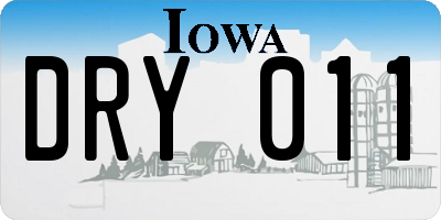 IA license plate DRY011