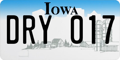 IA license plate DRY017