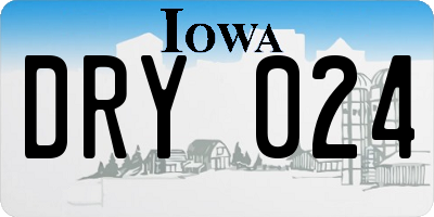 IA license plate DRY024