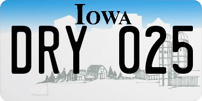 IA license plate DRY025