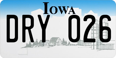 IA license plate DRY026