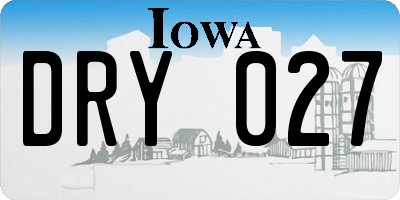 IA license plate DRY027