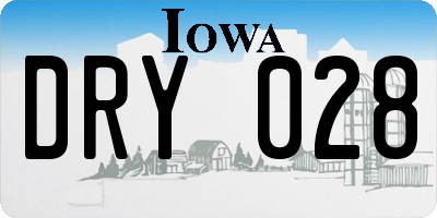 IA license plate DRY028