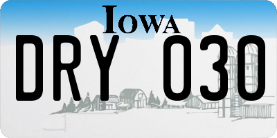 IA license plate DRY030