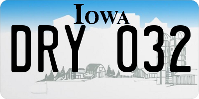 IA license plate DRY032