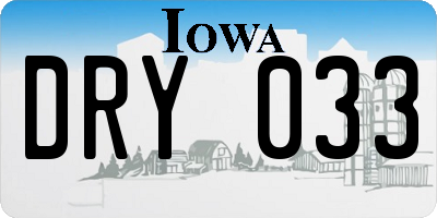 IA license plate DRY033