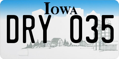 IA license plate DRY035