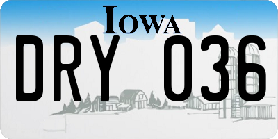 IA license plate DRY036