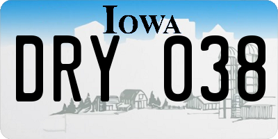 IA license plate DRY038