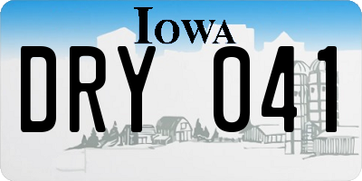 IA license plate DRY041