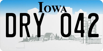 IA license plate DRY042
