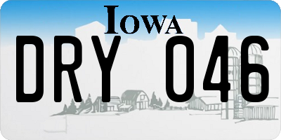 IA license plate DRY046
