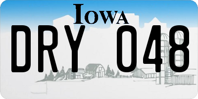 IA license plate DRY048