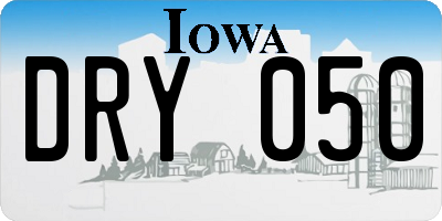 IA license plate DRY050