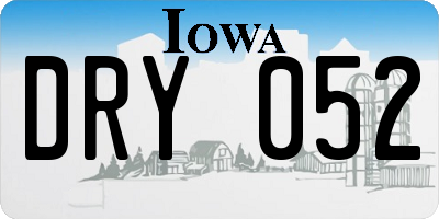 IA license plate DRY052