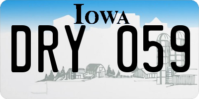 IA license plate DRY059