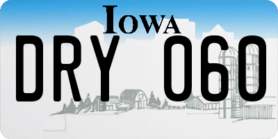 IA license plate DRY060