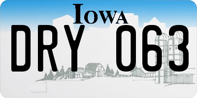 IA license plate DRY063