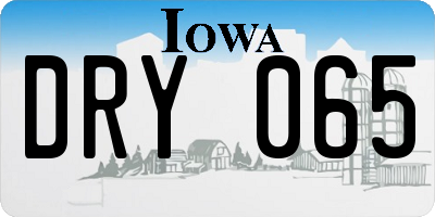 IA license plate DRY065