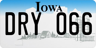 IA license plate DRY066