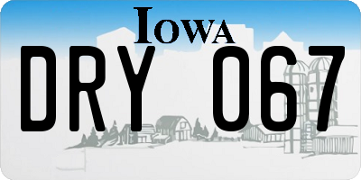 IA license plate DRY067