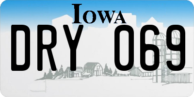 IA license plate DRY069