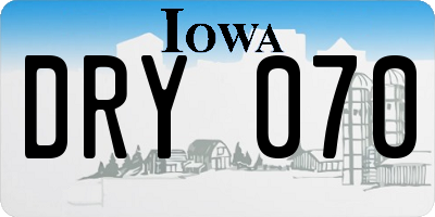 IA license plate DRY070
