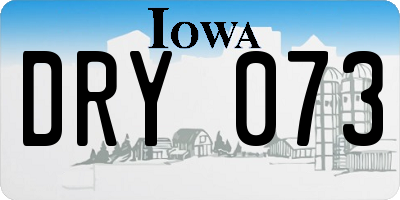 IA license plate DRY073