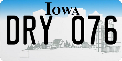 IA license plate DRY076