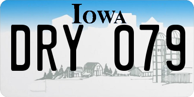 IA license plate DRY079