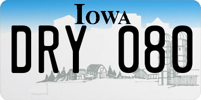 IA license plate DRY080