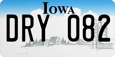 IA license plate DRY082