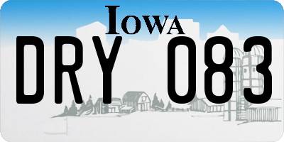 IA license plate DRY083