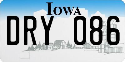 IA license plate DRY086