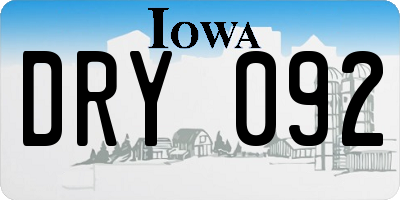 IA license plate DRY092